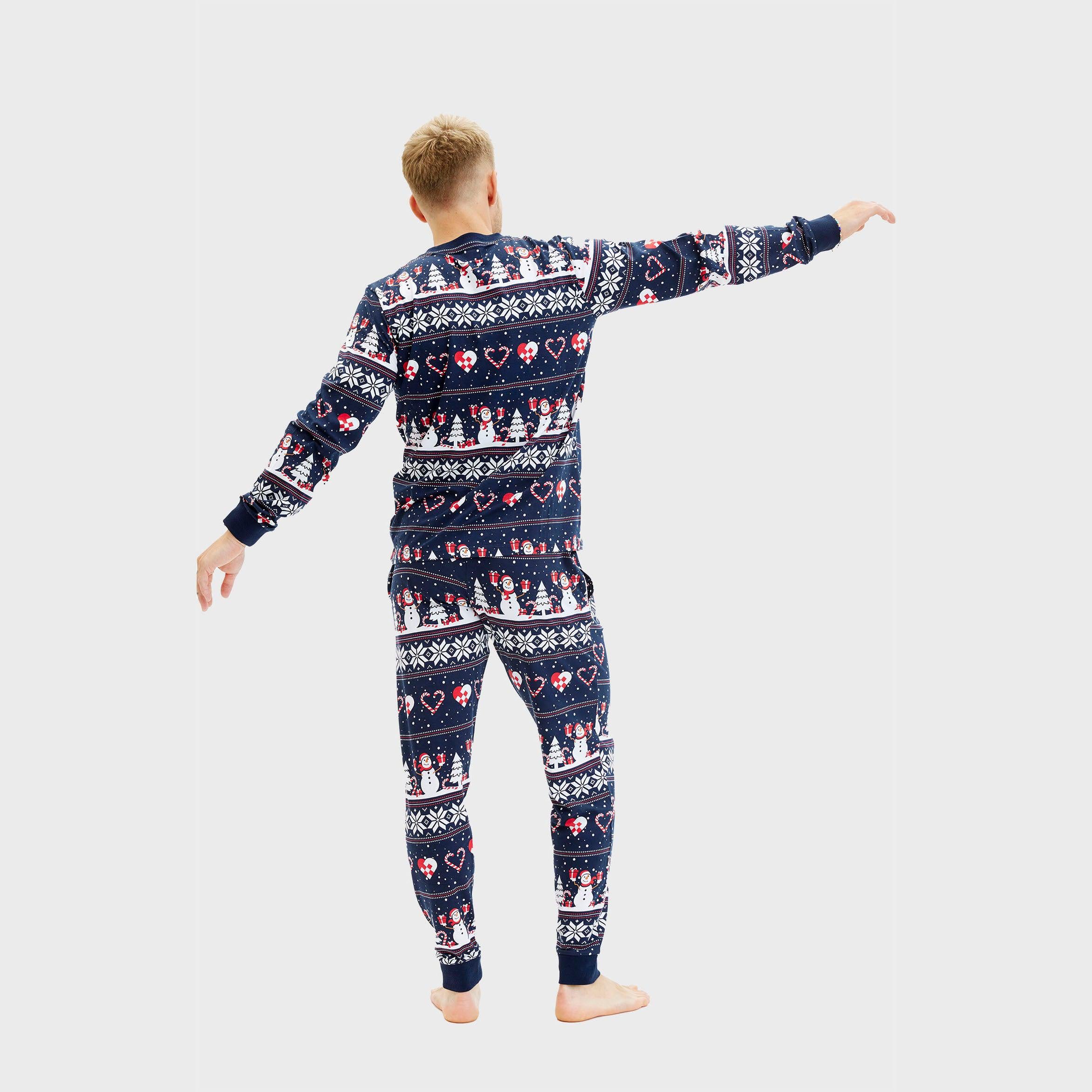 Kersthart Kerstpyjama Navy - Heren.